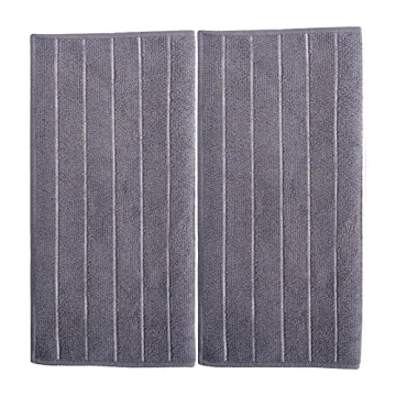 HYER KITCHEN Microfiber Dish Towels, Stripe Designed, Super Soft and Absorbent Dish Cloths, Pack of 8, 12 x 12 Inch, Gray