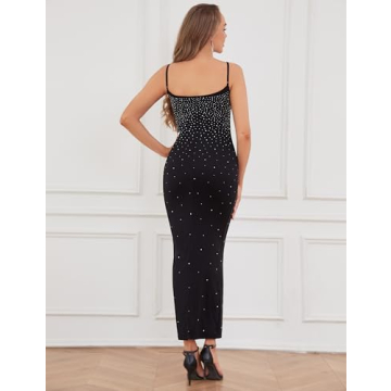 EYWOL Plus Size Bodycon Rhinestone Dress for Parties