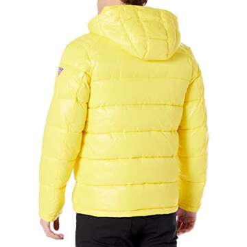 GUESS Men's Mid-weight Puffer Jacket With Removable Hood