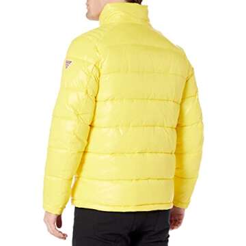 GUESS Men's Mid-weight Puffer Jacket With Removable Hood