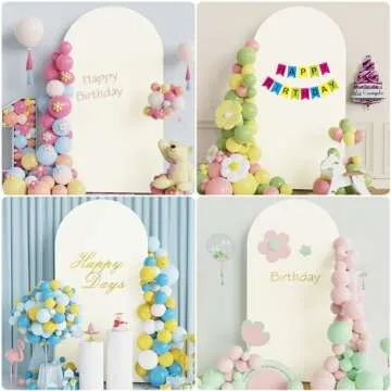 Wokceer 6.6FT Wedding Arch Cover Spandex Fitted Wedding Arch Stand Covers Round Top Chiara Arch Backdrop Cover for Birthday Party Ceremony Banquet Decoration Ivory