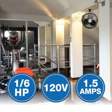 Air King 9718 18-Inch Industrial Grade Ceiling Mount Fan,Black