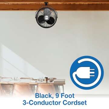 Air King 9718 18-Inch Industrial Grade Ceiling Mount Fan,Black