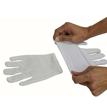 CTKcom White Soft Cotton Gloves - Eczema Relief & Moisturizing Solutions (12 Pairs)