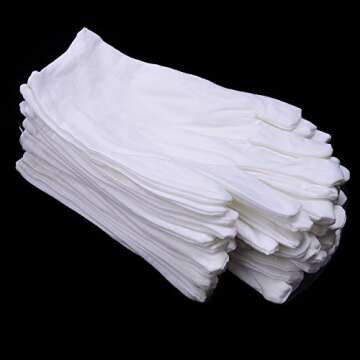 CTKcom White Cotton Gloves - Perfect for Moisturizing & More