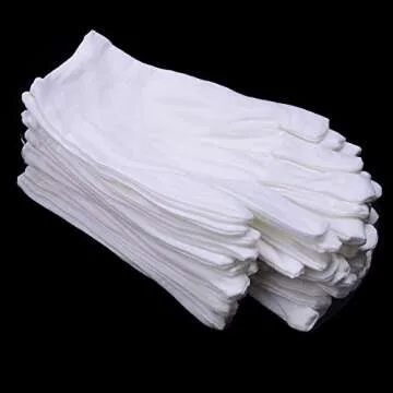 CTKcom White Cotton Gloves - Perfect for Moisturizing & More