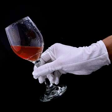 CTKcom White Cotton Gloves - Perfect for Moisturizing & More