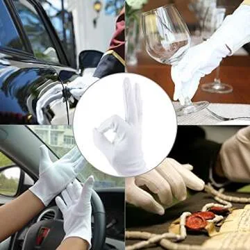 CTKcom White Cotton Gloves - Perfect for Moisturizing & More