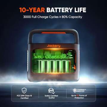 Jackery Explorer 240 v2 Portable Power Station, 256Wh LiFePO4 Battery with 300W AC/100W USB-C Output, 1Hr Fast Charging, Versatile Scenarios-Outdoor/Camping/RV/Travel/Emergency Backup