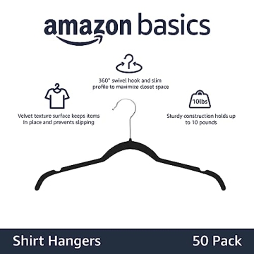 Amazon Basics Velvet Clothes Hangers for Space-Saving Storage