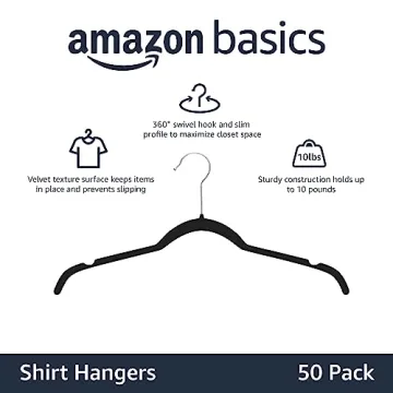 Amazon Basics Velvet Clothes Hangers for Space-Saving Storage