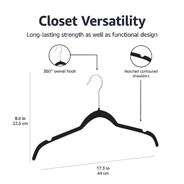 Amazon Basics Velvet Clothes Hangers for Space-Saving Storage