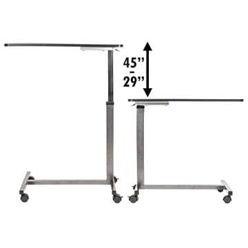 Carex Hospital Bed Table - Adjustable Overbed Table with Wheels