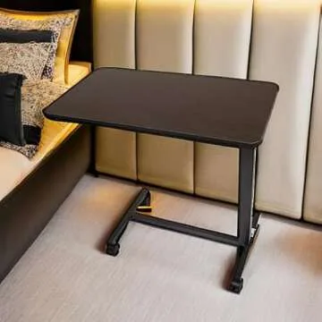 Carex Hospital Bed Table - Adjustable Overbed Table with Wheels