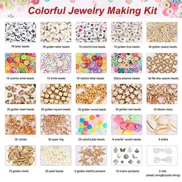 QUEFE 9870pcs, Clay Beads for Bracelet Making Kit, 92 Colors Flat Heishi Beads for DIY Crafts Necklace Jewelry Making Gifts
