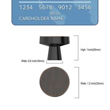 9BUILD 1-1/4 Inch 20 Pack Oil Rubbed Bronze Cabinet Knobs Kitchen Cabinet Knobs Round Cabinet Knobs Zinc Cabinet Hardware Drawer Knobs Dresser Knobs Kitchen Knobs for Cabinets