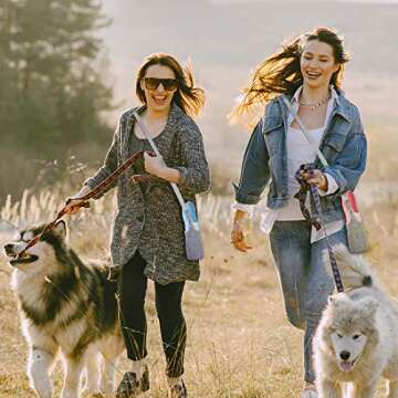 DearLord Dog Water Bottles for Walking, Travel Pet Water Bottle with Pouch for Dogs, Portable Dog Water Bottles Dispenser for Hiking Outdoor Activities (Blue with Holder Bag)