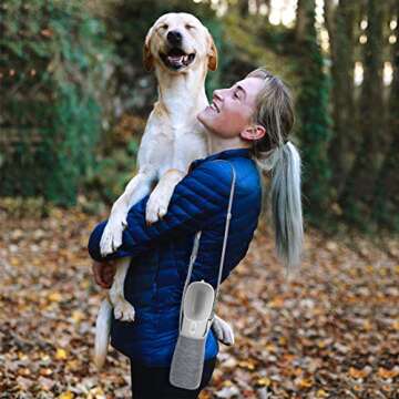 DearLord Dog Water Bottles for Walking, Travel Pet Water Bottle with Pouch for Dogs, Portable Dog Water Bottles Dispenser for Hiking Outdoor Activities (Blue with Holder Bag)