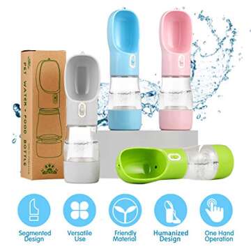 DearLord Dog Water Bottles for Walking, Travel Pet Water Bottle with Pouch for Dogs, Portable Dog Water Bottles Dispenser for Hiking Outdoor Activities (Blue with Holder Bag)