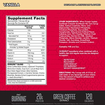 BSN ISOBURN Lean Whey Protein Powder Fat Burner Vanilla