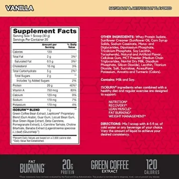 BSN ISOBURN Lean Whey Protein Powder Fat Burner Vanilla
