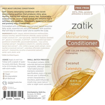 Zatik Naturals Coconut Calendula Deep Conditioner 10.8 fl oz