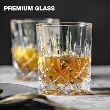 Qipecedm Drinking Glasses, 8 Piece Crystal Glass Cups, Mixed Glassware Set, 4 pcs Crystal Old Fashio...