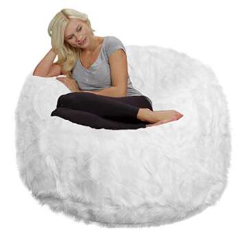 Chill Sack - Bean Bags Memory Foam Bean Bag Chair, 4-Feet Plush Faux Fur Cover