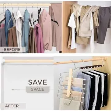 Space Saving Magic Pants Hangers for Neat Closets