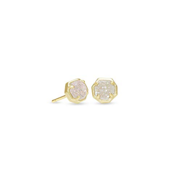Kendra Scott Nola Stud Earrings Gold-Plated Iridescent Drusy