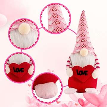 TSGEEG Valentine Day Gnomes Decorations Plush - 2 PCS Mr. and Mrs. Scandinavian Tomte Doll Valentines for Home Table Ornaments