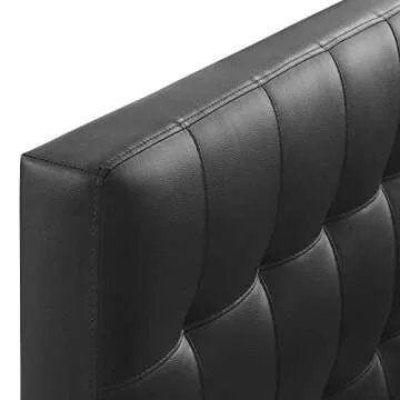 Modway Lily Tufted Faux Leather Upholstered Twin Headboard in Black