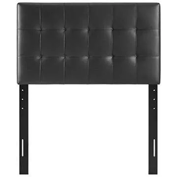 Modway Lily Tufted Faux Leather Upholstered Twin Headboard in Black