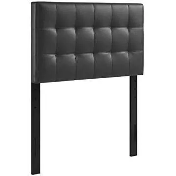 Modway Lily Tufted Faux Leather Upholstered Twin Headboard in Black