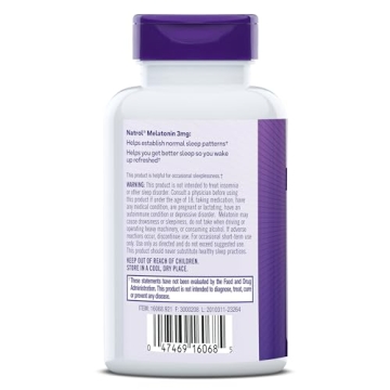 Natrol 3 mg Melatonin Tablets for Restful Sleep - 240 Count