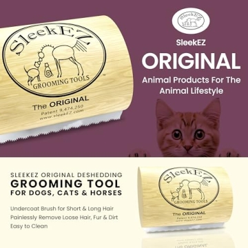 SleekEZ Cat Brush for Easy Grooming and Shedding