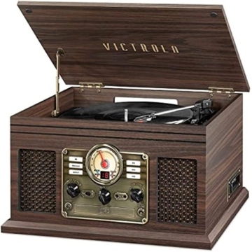 Victrola Nostalgic 6-in-1 Bluetooth Record Player & Multimedia Center with Built-in Speakers - 3-Spe...