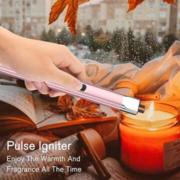 REIDEA Electric Lighter R1 Flat Candle Lighter, Windproof Flameless USB Rechargeable Arc Lighter wit...