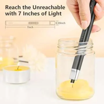 REIDEA Electric Lighter R1 Flat Candle Lighter, Windproof Flameless USB Rechargeable Arc Lighter with Safe Button and Power Indicator for Candle, BBQ and Fireworks, Rose Gold