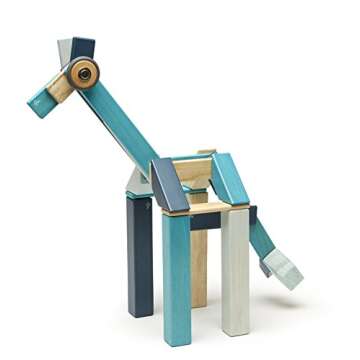 42 Piece Tegu Magnetic Wooden Block Set, Blues, 1-99 years old