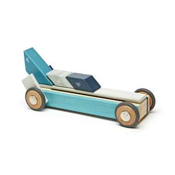 42 Piece Tegu Magnetic Wooden Block Set, Blues, 1-99 years old