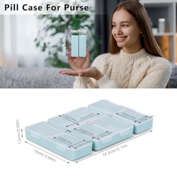 FYY Daily Pill Organizer with 7 Compartments for Travel