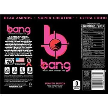 VPX Bang Power Punch - 12 Energy Cans for Boosts