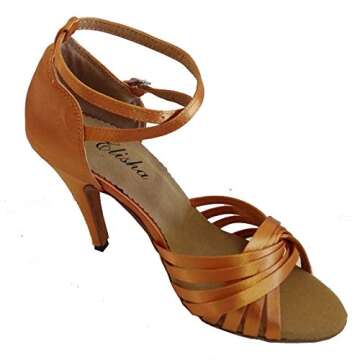 4 Inches High Heel Women's Latin Shoe Salsa Open Toe Indoor Ballroom Soft Sole Socials Party Dancing...
