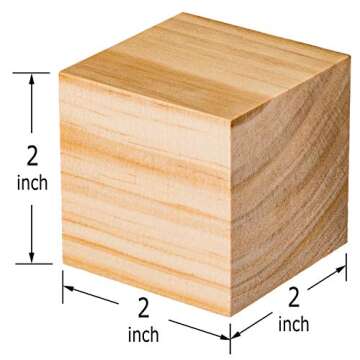 Wooden Cubes for Arts and Crafts – DIY - Photo Blocks - 2 Inch Unfinished Natural Wood Blocks – ...