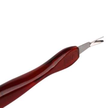 CJESLNA 2 Pack Practical Nail Art Tools Pedicure Cuticle Trimmer Dead Skin Callus Removal Fork Brown