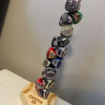 Personalized Baseball Softball Ring Display Holder with Custom Name