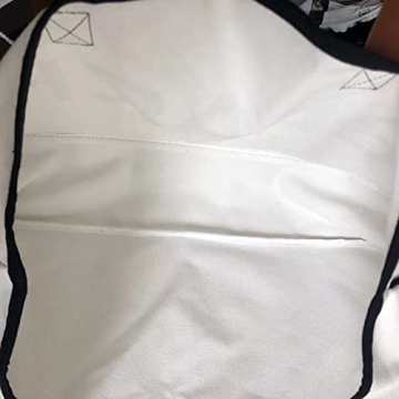 Durable Cotton Canvas Beach Please Tote Bag with Leather Handles