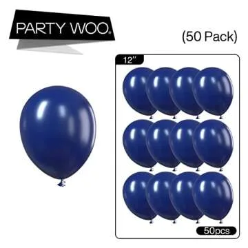 PartyWoo Navy Blue Latex Balloons for Celebrations