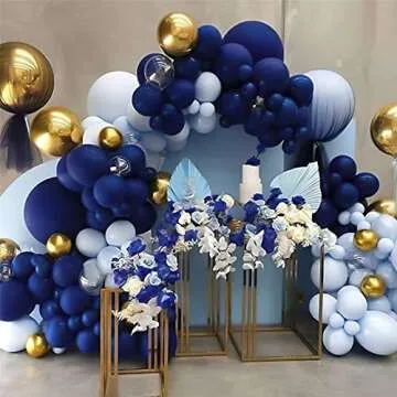 PartyWoo Navy Blue Latex Balloons for Celebrations